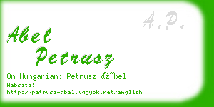 abel petrusz business card